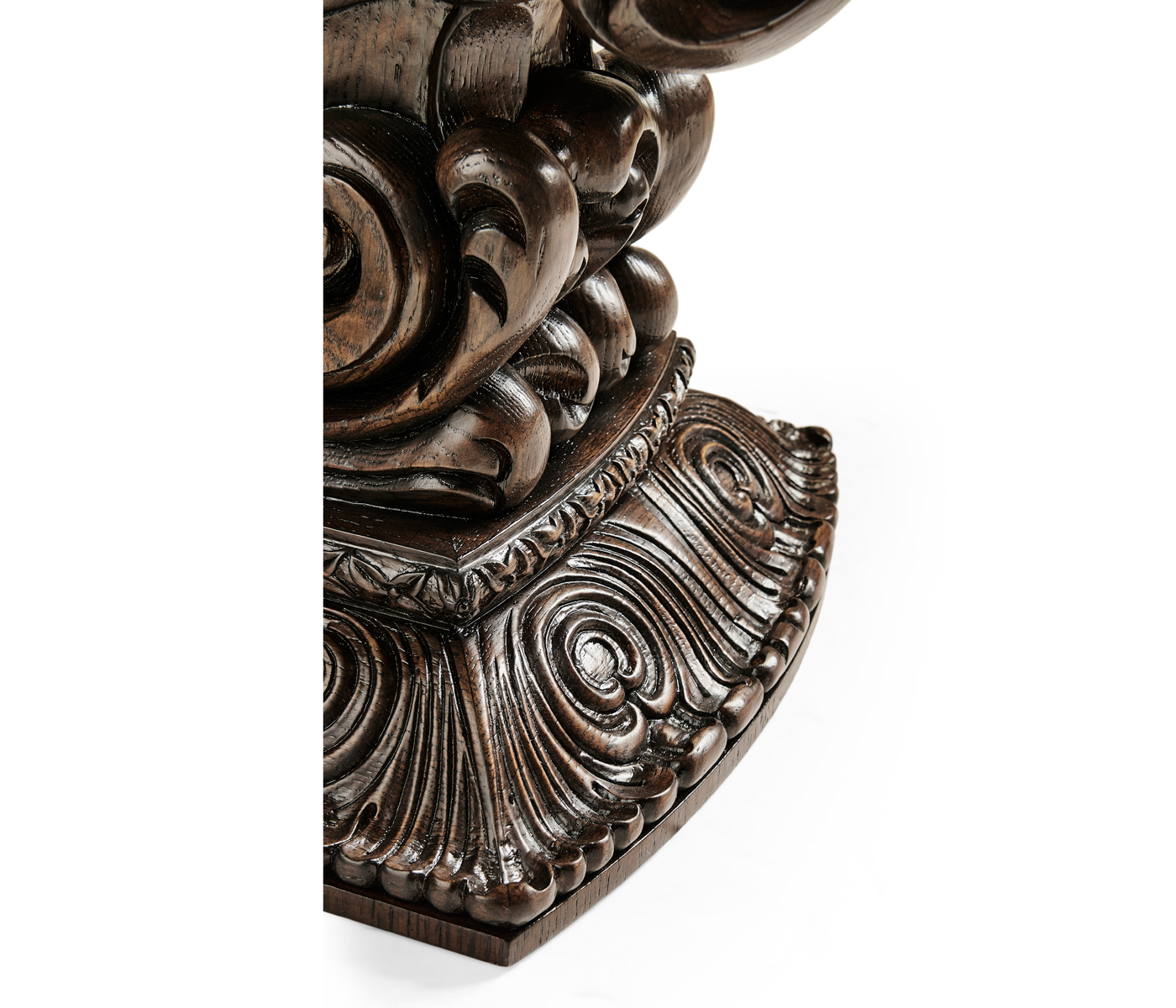 Hand Carved Rich Chestnut Corbel End Table