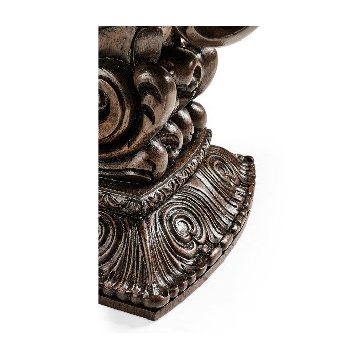Hand Carved Rich Chestnut Corbel End Table