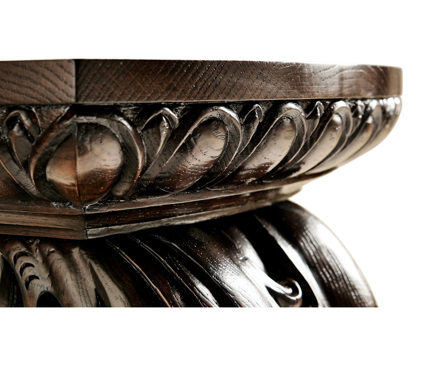 Hand Carved Rich Chestnut Corbel End Table