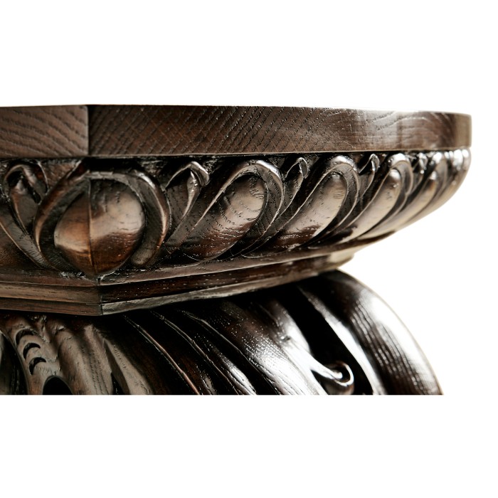 Hand Carved Rich Chestnut Corbel End Table