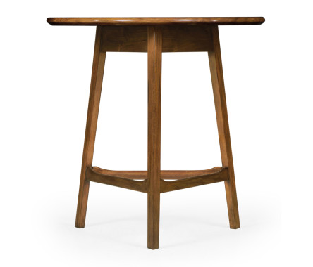 Round Honey Walnut Cricket End Table