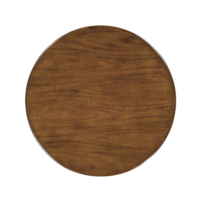 Round Honey Walnut Cricket End Table