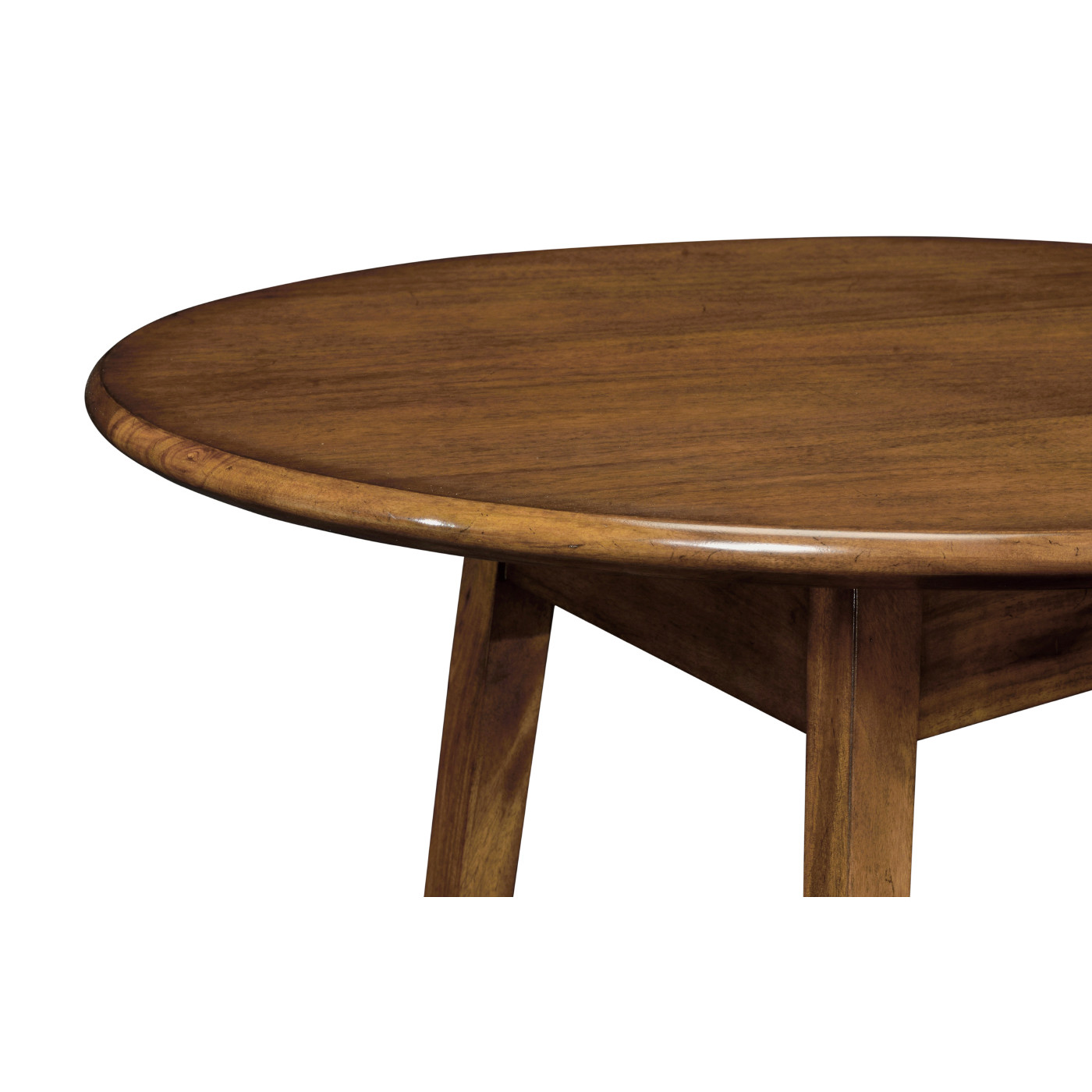 Round Honey Walnut Cricket End Table