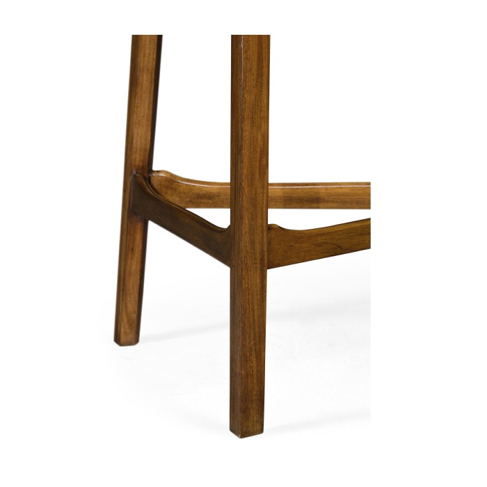 Round Honey Walnut Cricket End Table