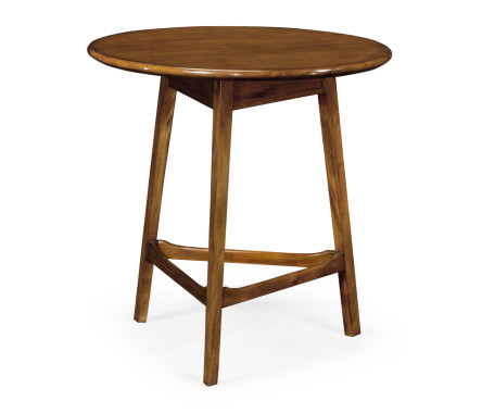 Round Honey Walnut Cricket End Table