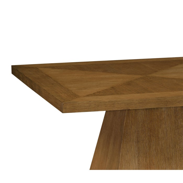 Square Brushed Medium Brown Oak End Table