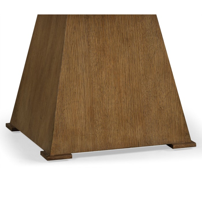 Square Brushed Medium Brown Oak End Table