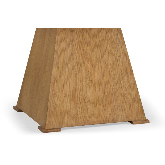 Square Brushed Medium Brown Oak End Table