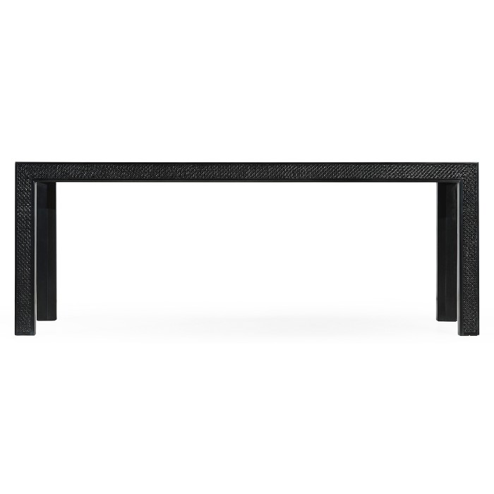 Ebonised & Rattan Parson Dining Table 80