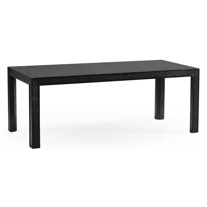 Ebonised & Rattan Parson Dining Table 80