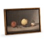 Still Life with Apples, Sherry, and Tea Cakes Painting on a Honey Walnut Frame