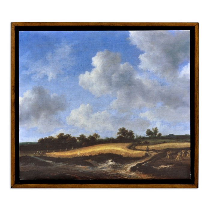 Wheatfield Painting on a Honey Walnut Frame