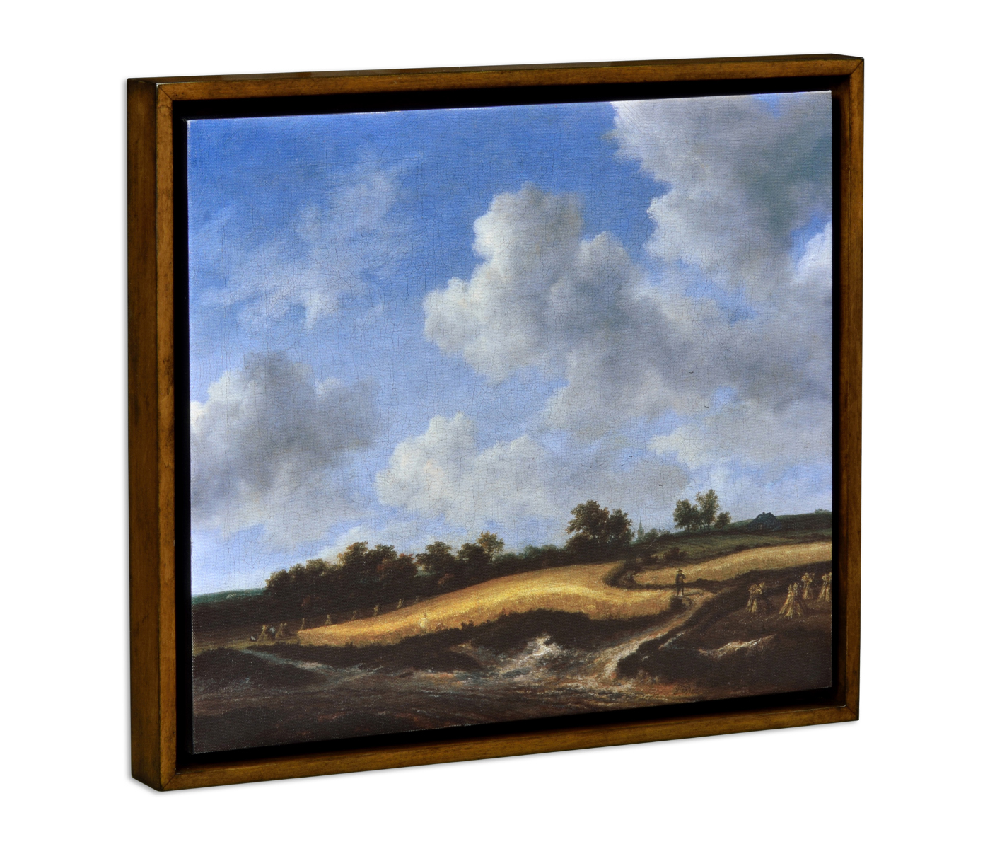 Wheatfield Painting on a Honey Walnut Frame