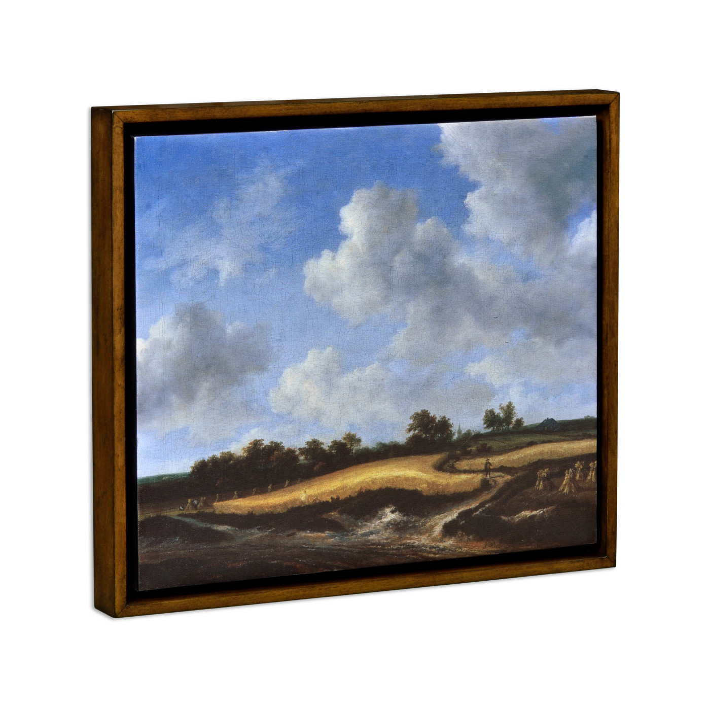 Wheatfield Painting on a Honey Walnut Frame