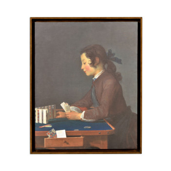 House of Cards Painting on a Honey Walnut Frame