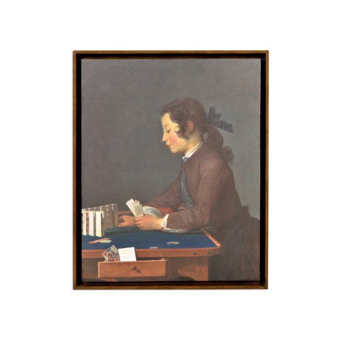 House of Cards Painting on a Honey Walnut Frame