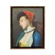 Sleeping Girl Painting on Medium Walnut Frame