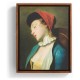 Sleeping Girl Painting on Medium Walnut Frame