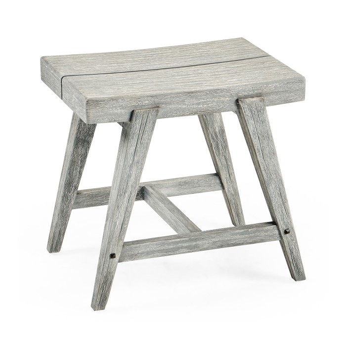 Small Rectangular Cloudy Grey Stool