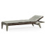 Grey & Rattan Chaise Lounge with Cushion