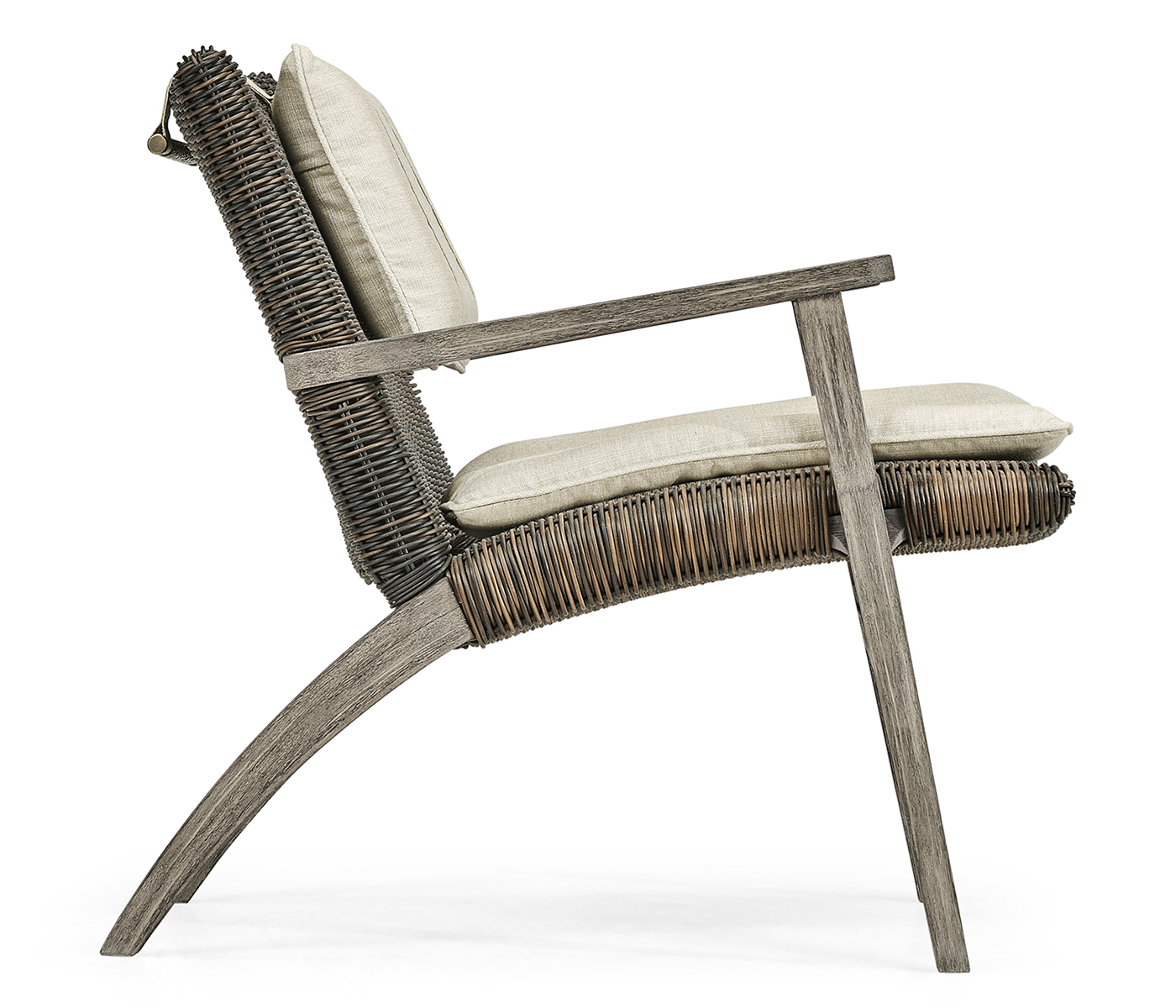 Hampton Grey & Rattan Lounge Chair