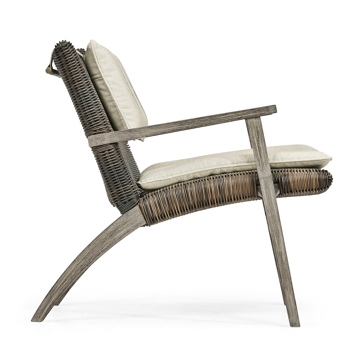 Hampton Grey & Rattan Lounge Chair