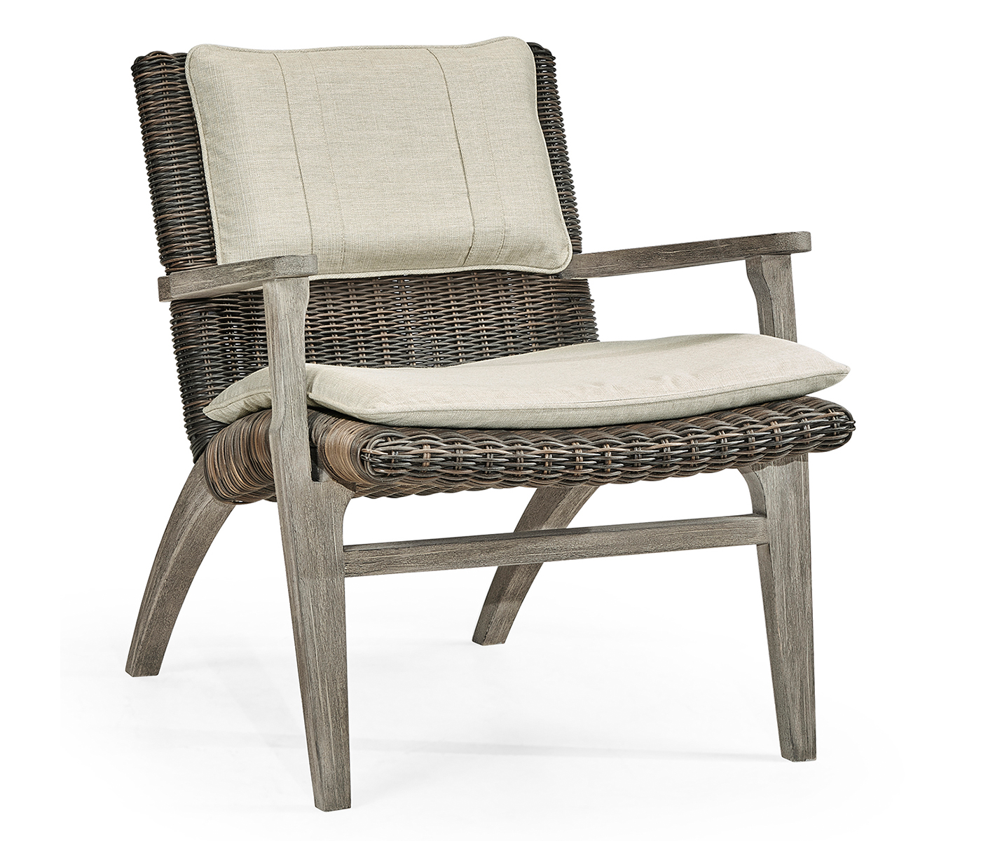 Hampton Grey & Rattan Lounge Chair