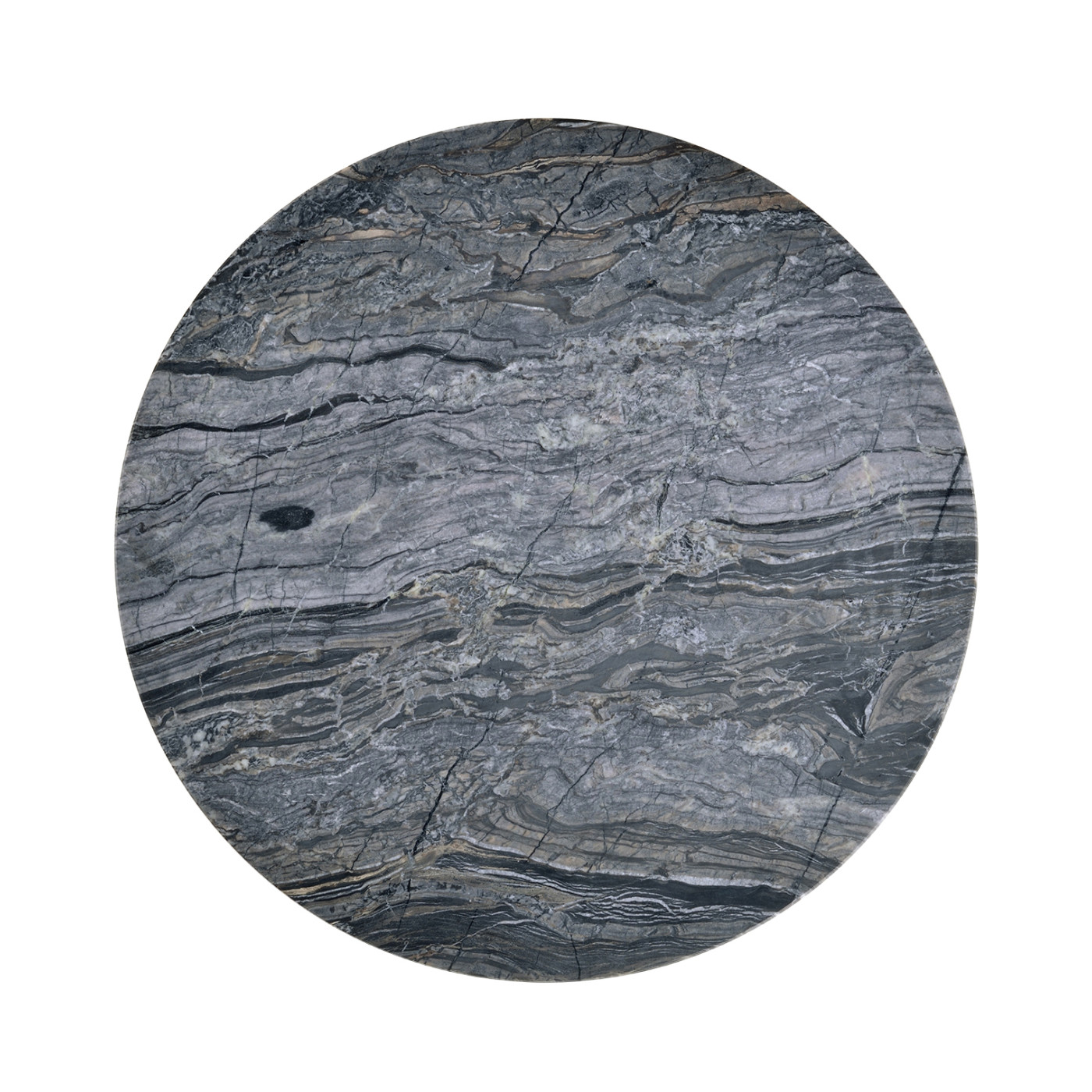 Round Geometric Dome Brass Breakfast Table with A Grey Marble Top 36