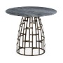 Round Geometric Dome Brass Breakfast Table with A Grey Marble Top 36