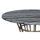 Round Geometric Antique Brass Centre Table with a Grey Marble Top 25
