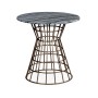 Round Geometric Antique Brass Centre Table with a Grey Marble Top 25