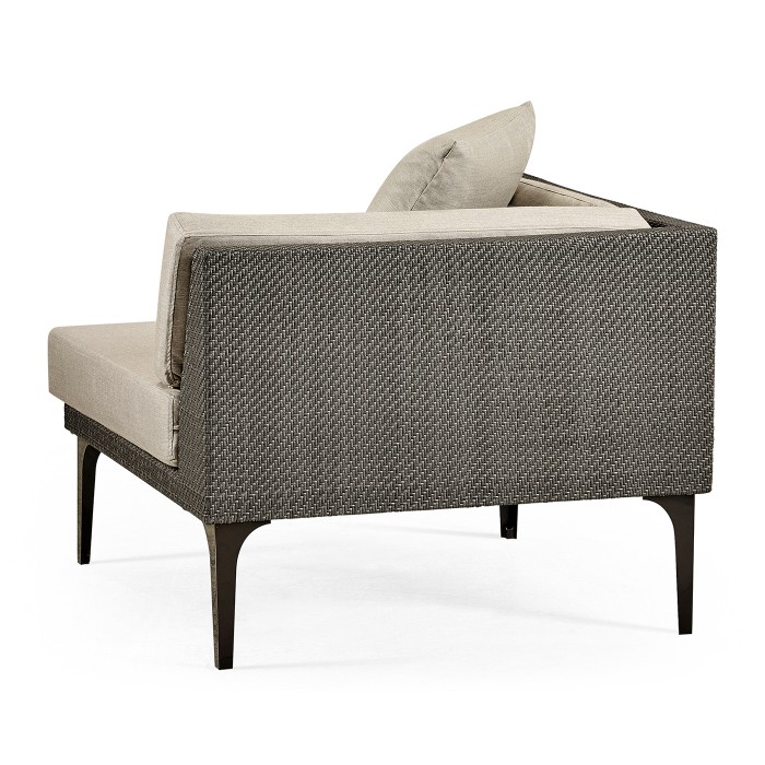 Dark Grey Rattan Corner Sofa Sectional 36