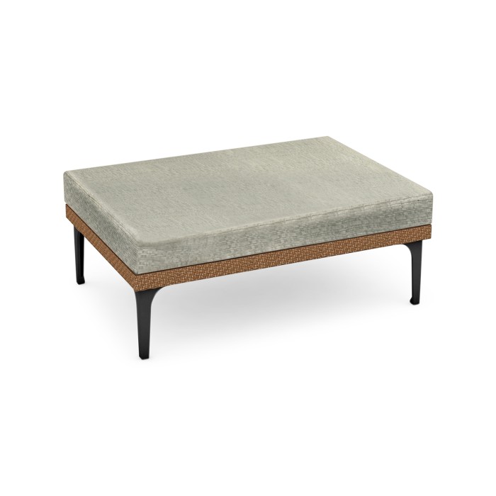 Tan Rattan Rectangular Ottoman Sectional 42