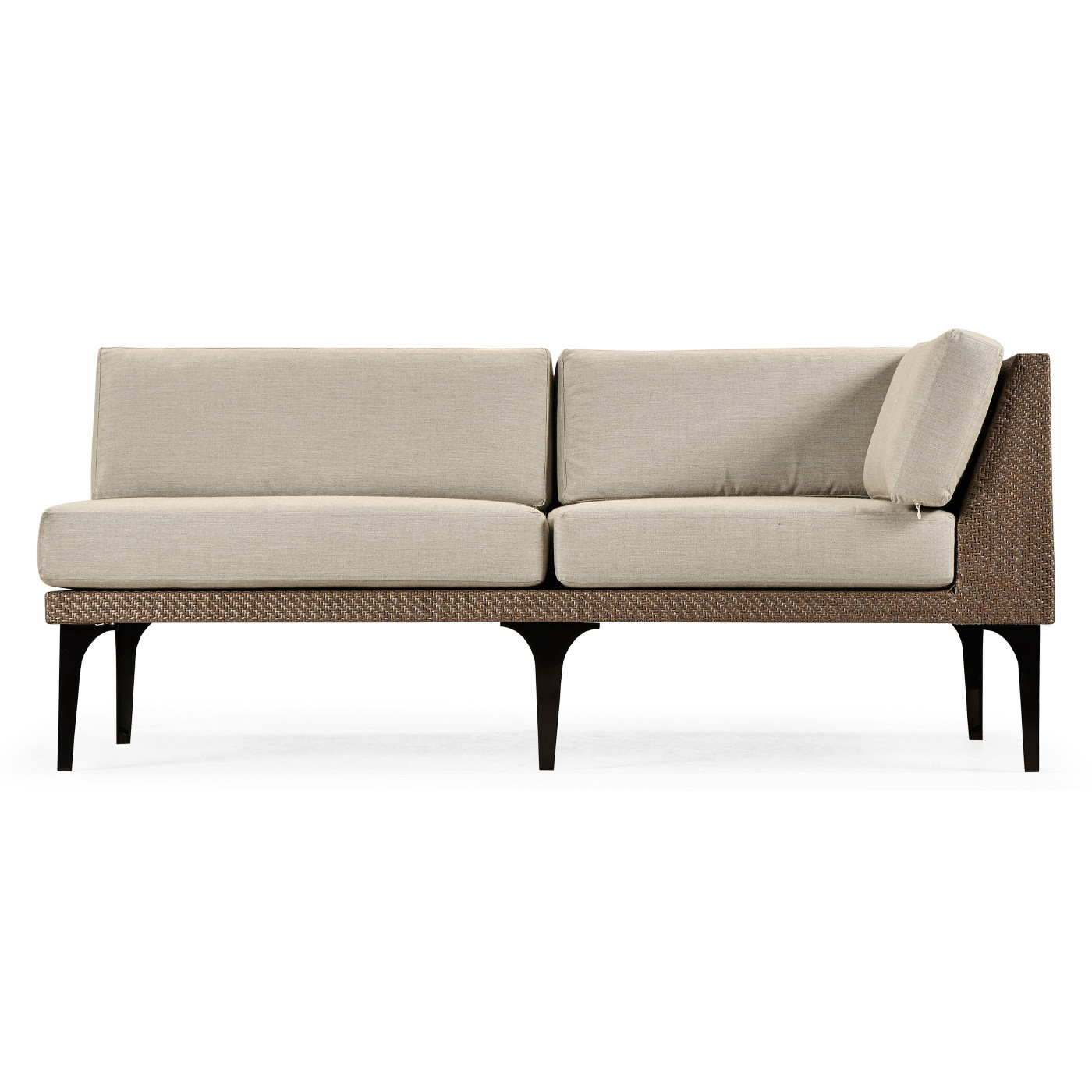 Tan Rattan Left Two-Seat Sofa Sectional 67