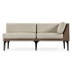 Tan Rattan Left Two-Seat Sofa Sectional 67