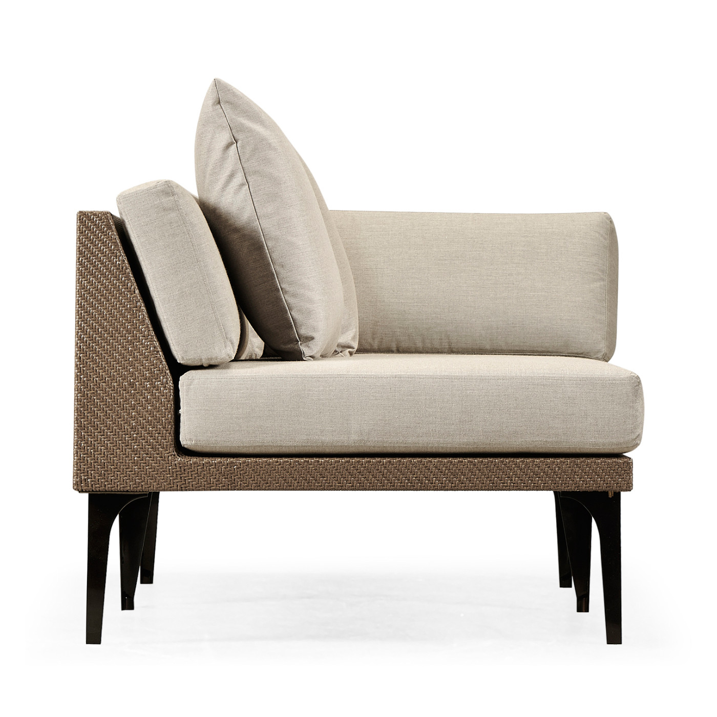 Tan Rattan Left Two-Seat Sofa Sectional 67
