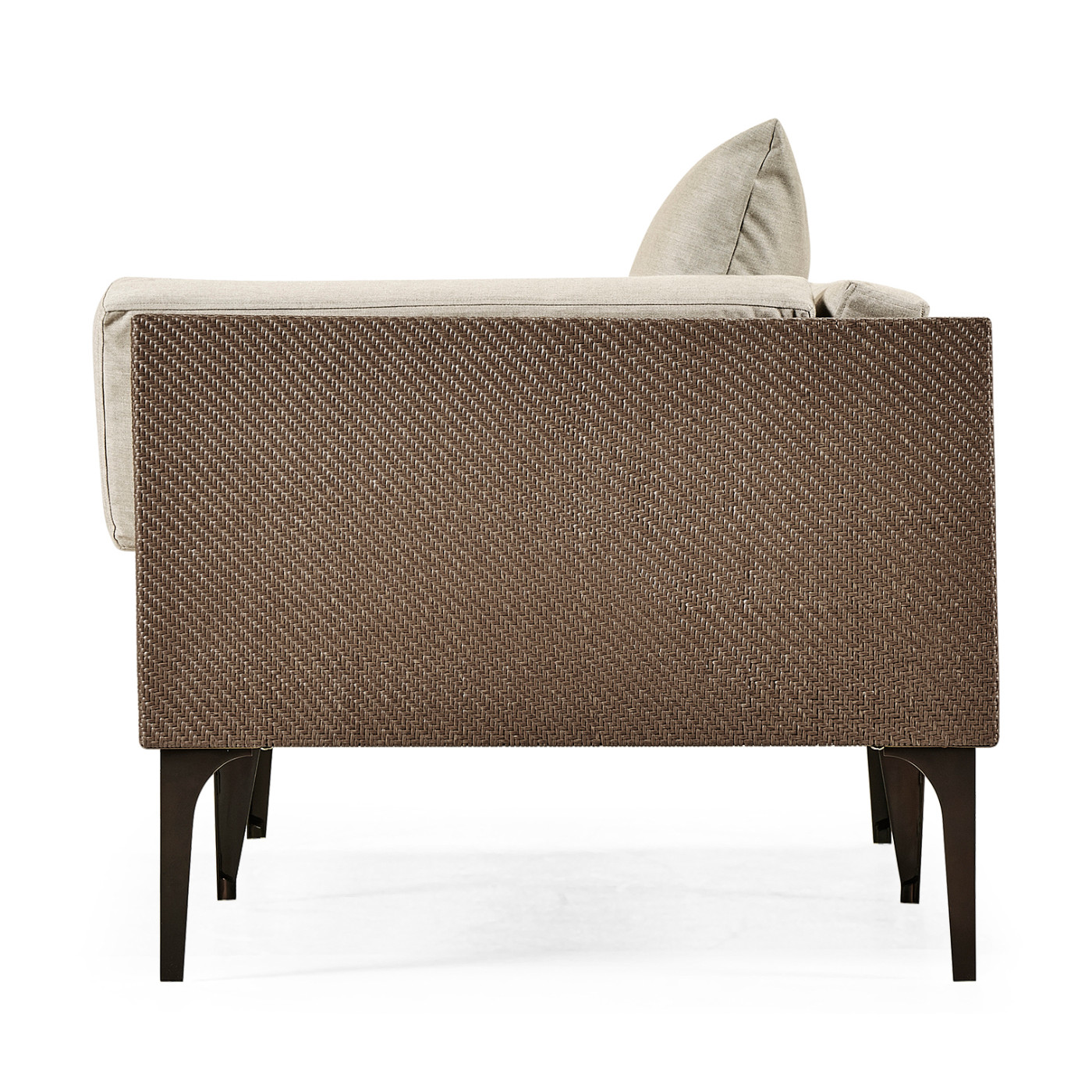 Tan Rattan Left Two-Seat Sofa Sectional 67