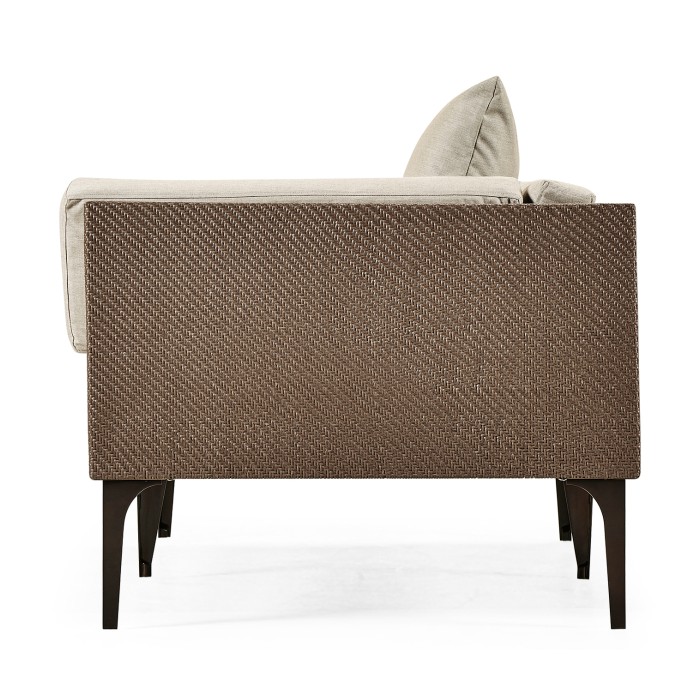 Tan Rattan Left Two-Seat Sofa Sectional 67