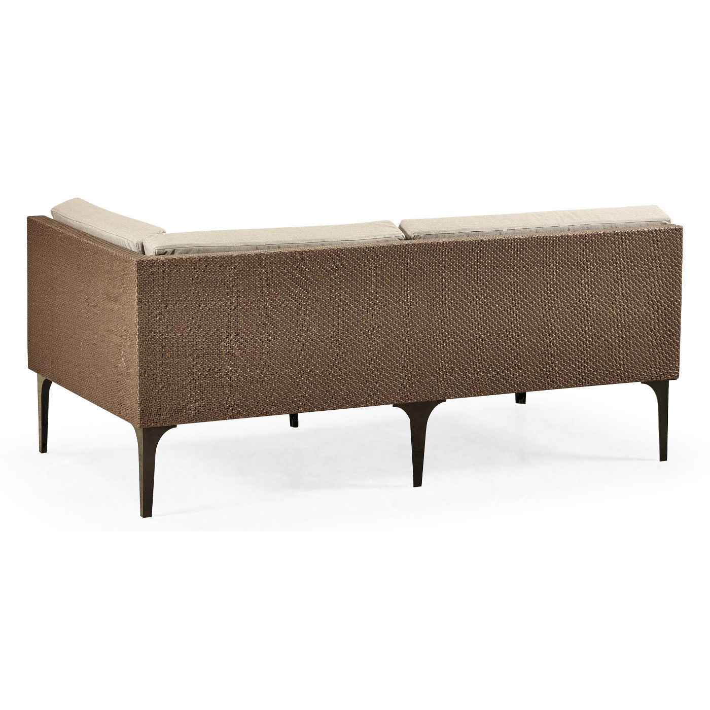 Tan Rattan Left Two-Seat Sofa Sectional 67