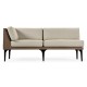Tan Rattan Right Two-Seat Sofa Sectional 67