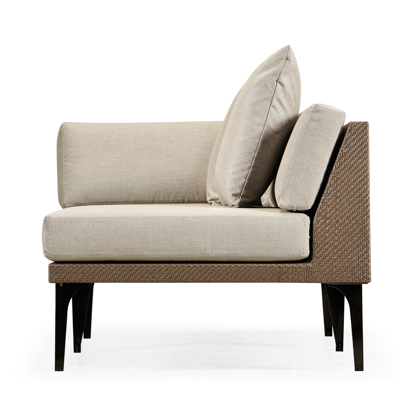 Tan Rattan Right Two-Seat Sofa Sectional 67