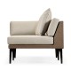 Tan Rattan Right Two-Seat Sofa Sectional 67