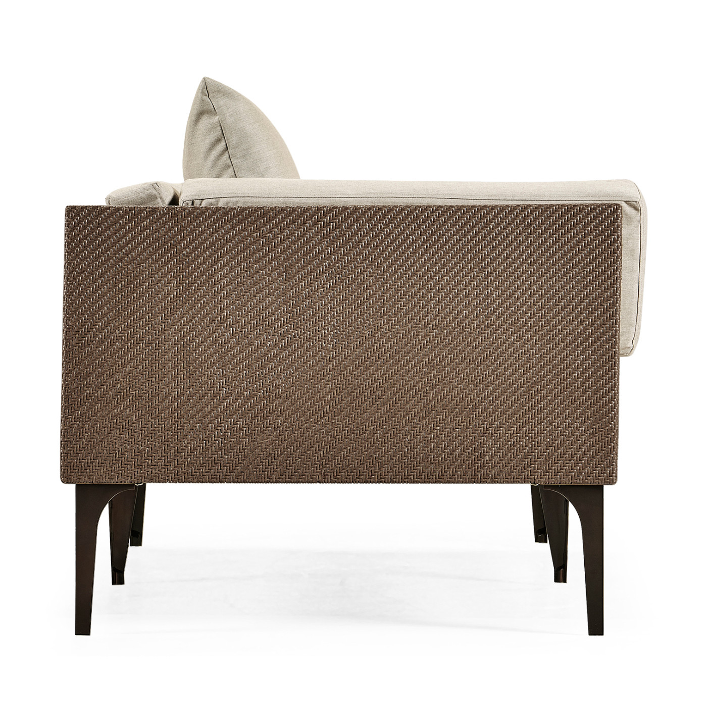 Tan Rattan Right Two-Seat Sofa Sectional 67