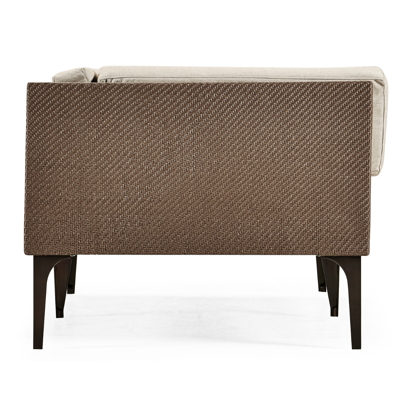 Tan Rattan Right Two-Seat Sofa Sectional 67