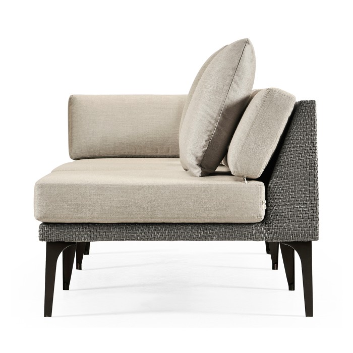 Dark Grey Rattan Right Three-Seat Sofa Sectional 98