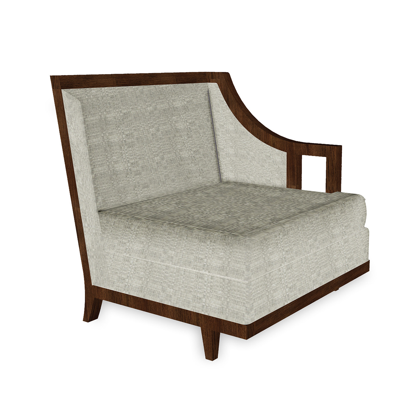 Walnut & Dark Grey Rattan Left One-Seat Sofa Sectional 29