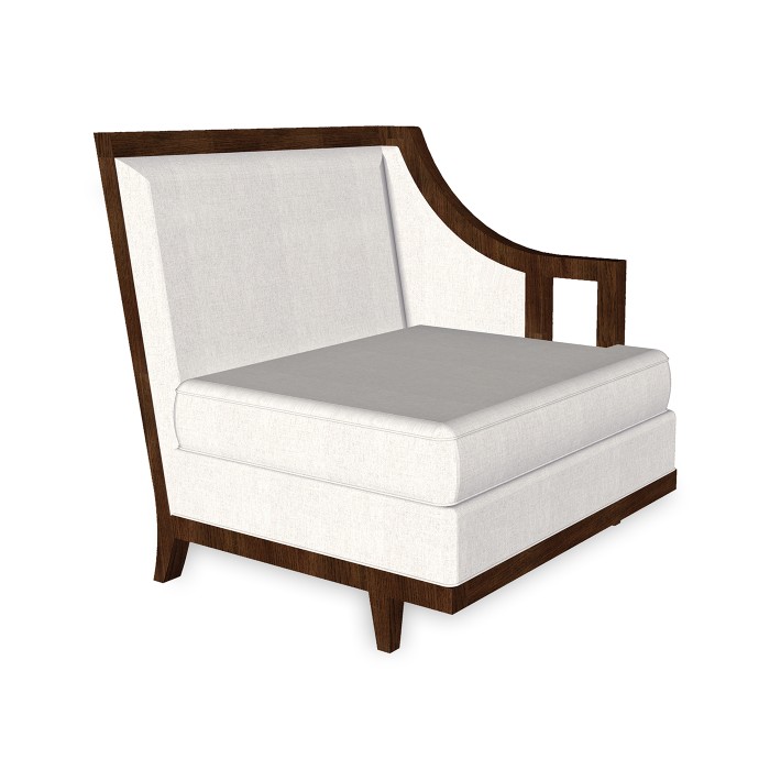 Walnut & Dark Grey Rattan Left One-Seat Sofa Sectional 29