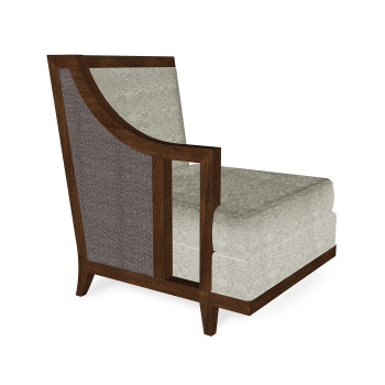 Walnut & Dark Grey Rattan Right One-Seat Sofa Sectional 29