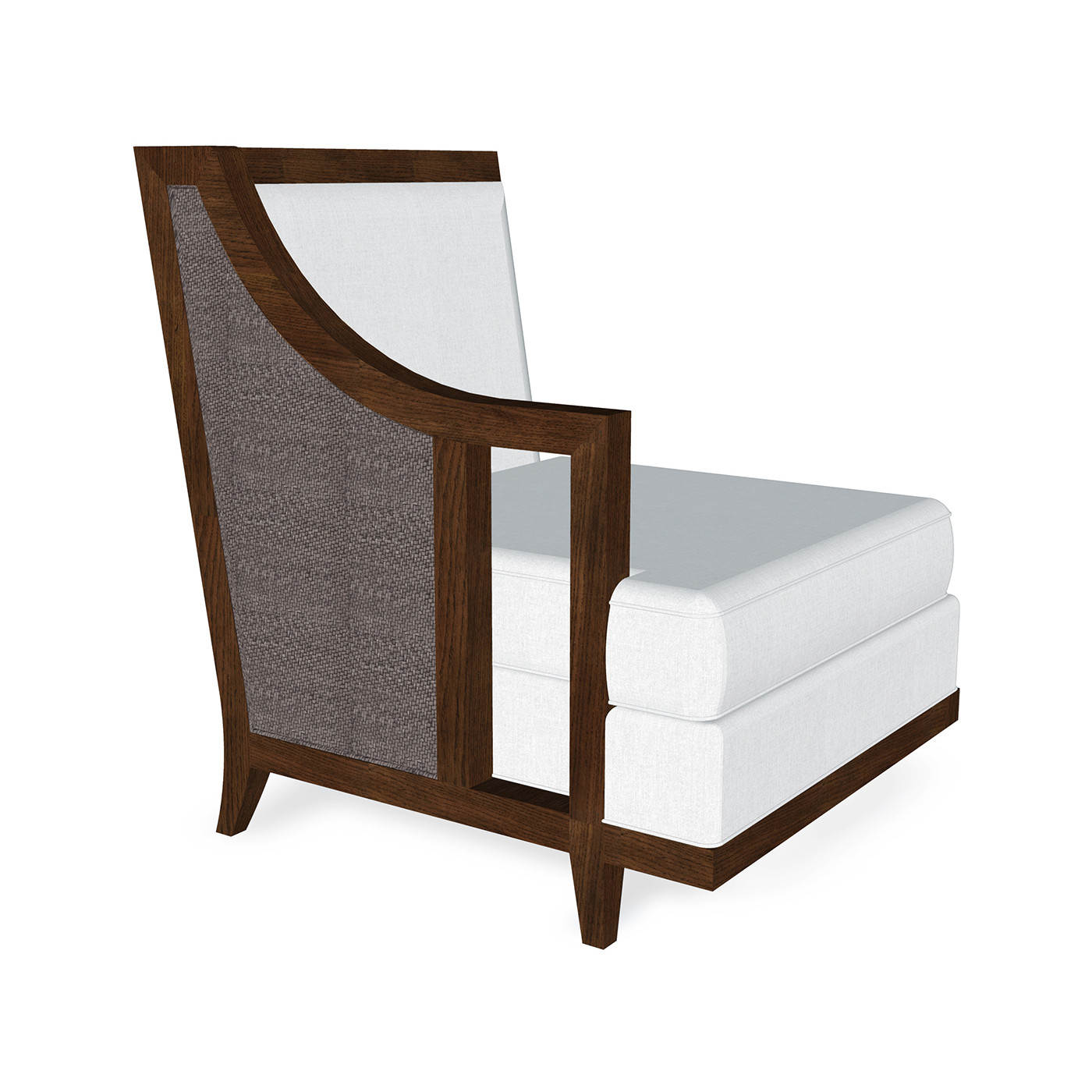 Walnut & Dark Grey Rattan Right One-Seat Sofa Sectional 29