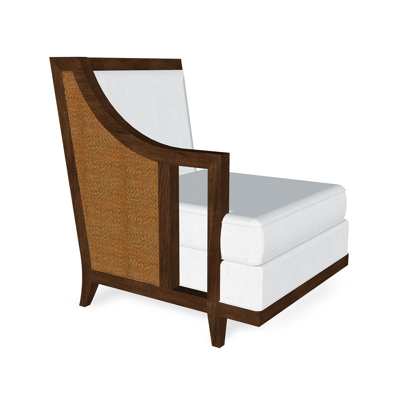 Walnut & Tan Rattan Right One-Seat Sofa Sectional 29